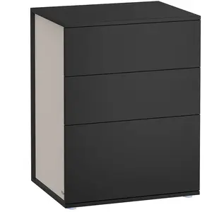 Songmics, Table de chevet, Nachttisch mit 3 Schubladen tintenschwarz pas cher
