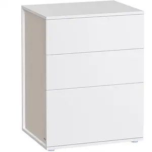 Songmics, Table de chevet, Nachttisch Beistelltisch 3 Schubladen Mattweiss (45 x 35 x 58.70 cm) pas cher