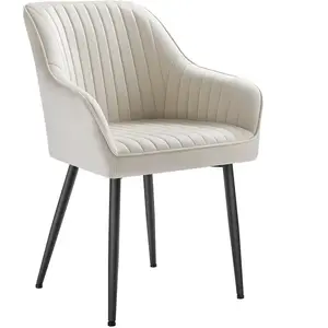 SONGMICS Chaise de salle à manger confort, Beige Cappuccino + Noir d'E... pas cher