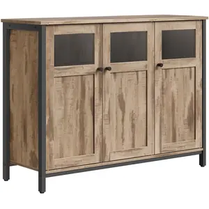 Buffet -VASAGLE - Meuble de rangement - avec Placard 3 Portes, Marron ... pas cher