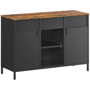 Buffet - SONGMICS - Armoire de Rangement, Fermeture Magnétique, Marron... pas cher