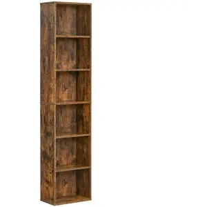 VASAGLE Bibliothèque 6 cases, Marron Rustique / 6 Niveaux (40L x 178,5H cm) LBC167K01 pas cher
