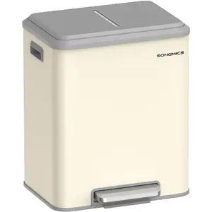 Songmics Afvalscheidingssysteem 2 compartimenten Recycling/restafval Zandbeige pas cher