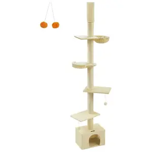 FEANDREA Arbre à chat du sol au plafond, Beige PCT210Y01 pas cher
