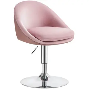 VASAGLE Chaise réglable avec dossier pour bureau et coiffeuse, Rose bo... pas cher