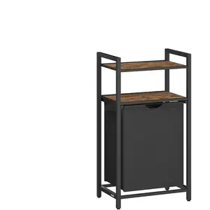 Vasagle Wasmand 2 planken 65L Vintage bruin/Zwart pas cher