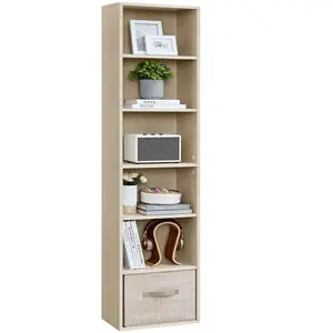 VASAGLE Bibliothèque 6 cases, Beige Naturel / 6 Niveaux (40L x 178,5H cm) LBC167L01 pas cher