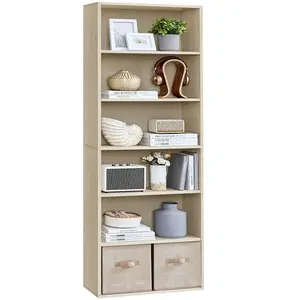 VASAGLE Bibliothèque 6 cases, Beige naturel / 6 Niveaux (60L x 178,5H cm) LBC169L01 pas cher