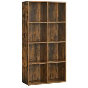Bibliothèque VASAGLE à 8 Compartiments - Marron Rustique - Meuble de S... pas cher