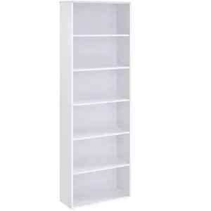 Bibliothèque VASAGLE - Étagère de Rangement 6 Niveaux - Blanc - Meuble de Salon pas cher