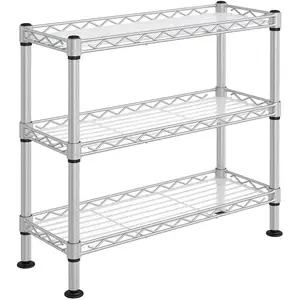 Kruidenrek met 3 niveaus, keukenorganizer, van metaal, met PP-platen, verstelbare plank, 40 x 15 x 39,5 cm, mat zilver pas cher
