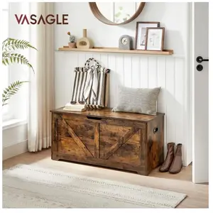 Songmics - vasagle Coffre de Rangement Intérieur, Banc à Chaussures, Pouf, Banquette, Rangement pour Jouet Enfant, avec Charnières de Sécurité, StyleVendu pargalaxus