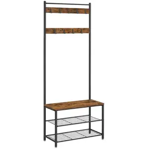 Vasagle Garderobekast Industrieel design Met schoenenrek Zwart pas cher