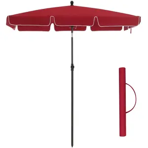 Comparateur de prix : SONGMICS Sonnenschirm für Balkon, rechteckiger Gartenschirm, 200 x 125...