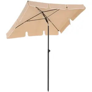 SONGMICS Sonnenschirm für Balkon, rechteckiger Gartenschirm, 200 x 125... pas cher