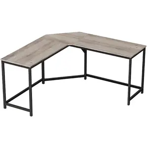 VASAGLE - hoekbureau - computerbureau - 149 x 149 cm - - metalen frame - grijs met zwart pas cher