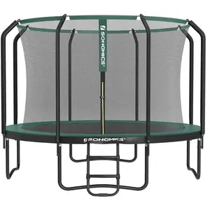 SONGMICS Trampolin 366 cm, rundes Gartentrampolin mit Sicherheitsnetz und Leiter, gepolstertes Gestell, für Kinder und Erwachsene, Innennetz, TÜV-Zertifikat, GS, pas cher