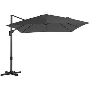 SONGMICS Parasol déporté de jardin 3 x 3 m, Gris GPU039G01 pas cher