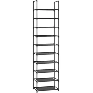 Songmics Étagère à chaussure cadre en acier, Noir / 28 x 45 x 173 cm LSH010B02