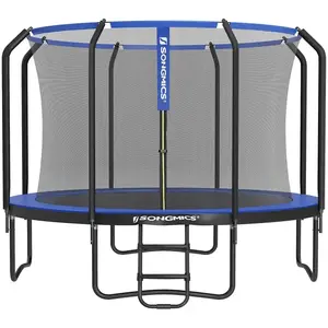 Songmics Trampoline de jardin rond, Bleu / 305 x 76 cm STR103Q01 pas cher