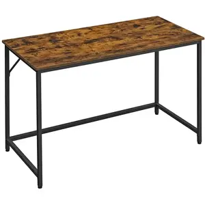 VASAGLE Bureau industriel montage facile, Marron Rustique + Noir / 60 x 120 x 76 cm LWD039B01 pas cher