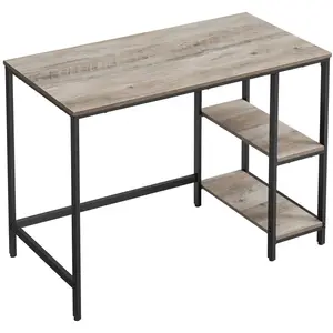 SONGMICS Vasagle Bureau avec Rangement, Table d'Ordinateur, avec 2 Étagères Réversibles, Poste de Travail, pour Télétravail, Salon, Cadre en Acier, Style pas cher