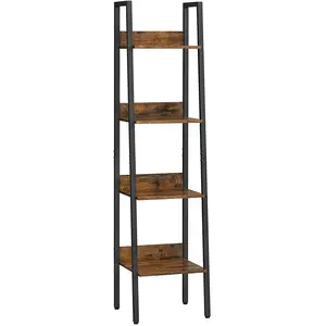 VASAGLE Tagère échelle, Bibliothèque à 4 Niveaux, Meuble de Rangement sur Pied, pour Salon, Chambre, Cuisine, Cadre en Acier, Facile à Assembler, Style pas cher