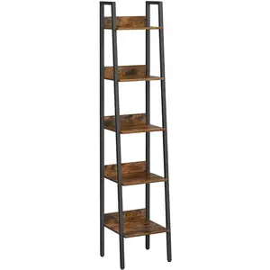 Vasagle Industriële ladderplank met 5 planken _ Industrieel Bruin Zwart pas cher