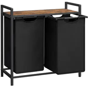 VASAGLE wasmand, wasverzamelaar, 2 vakken, met plank, wassorteerbak, m...Vendu parsongmics