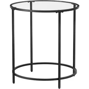 VASAGLE Table d'appoint ronde, Noir LGT020B01 pas cher