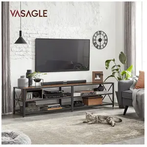 Meuble TV VASAGLE - Pour Télévision jusqu'à 75 Pouces - Marron rustiqu... pas cher