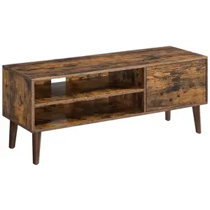 VASAGLE Meuble TV, pour Télévision jusqu'à 55 Pouces,Rangement Consoles de Jeux,Style Rustique,Marron Rustique pas cher