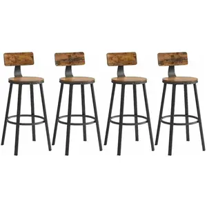 Tabouret Bar Industriel - VASAGLE - Lot de 4 - Dossier - Siège H73 cm ... pas cher