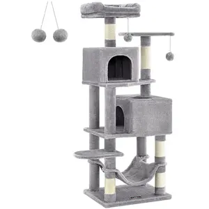 Feandrea Krabpaal, 155 cm hoog, kattenboom met 5 krabzuilen, 2 platfor...Vendu parbol