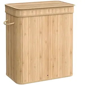 Songmics, Panier à linge, Wäschekorb Wäschesammler Bambus 100l (100 l) pas cher