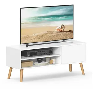 Meuble TV - VASAGLE - Blanc - Rangement Consoles de Jeux - Style Rusti... pas cher