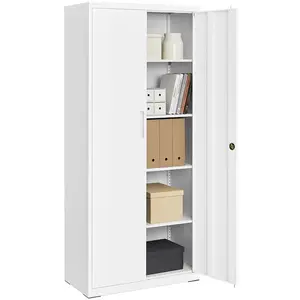 SONGMICS Meuble de rangements avec 4 étagères, Blanc Grisâtre / 80L cm... pas cher