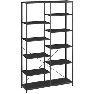 VASAGLE Meuble de rangement à 5 niveaux, Noir Boisé + Noir LLS155B56 pas cher