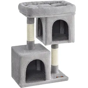 FEANDREA Arbre à chat tout doux, Gris Claire / M (49 x 32 x 74 cm) PCT612W01 pas cher