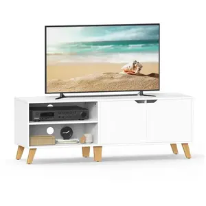 Meuble TV 2 Portes - VASAGLE - Support Télé avec Étagères Réglables - ... pas cher