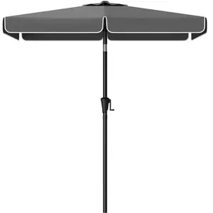 SONGMICS Parasol rectangulaire 200 x 150 cm sans pied gris, Gris GPU048G01 pas cher