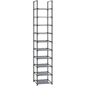 SONGMICS Étagère à chaussure cadre en acier, Gris / 33 x 33 x 173 cm LSR110G01 pas cher
