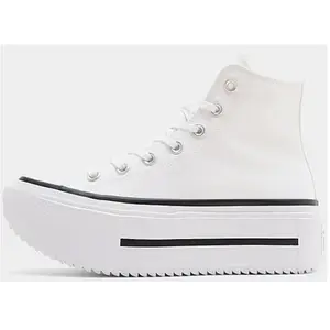 Converse Lift High Double Stack Women's - White, White 37 pas cher