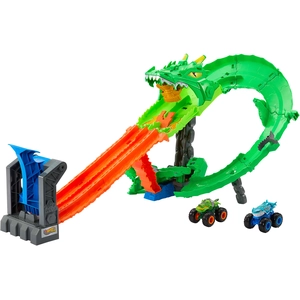 Hot Wheels Monster Trucks: Requins Vs Dinos-destruction Du Dragon pas cher