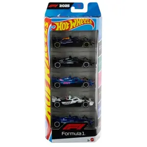 Hot Wheels Formula 1 - set van 5 metalen F1 speelgoedauto's