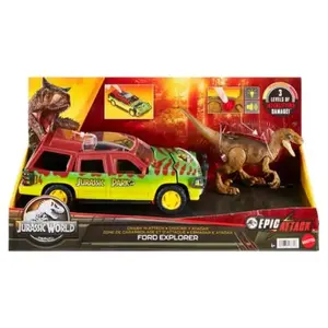 Mattel Jurassic World - Ford Explorer Dégât Sensoriel - Figurine Dinosaure pas cher