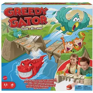 Mattel Kalle Krokofalle: Spieler rollen den Alligator unter die Brücke, um herauszufinden, wie viele Felder sie vorrücken dürfen. pas cher