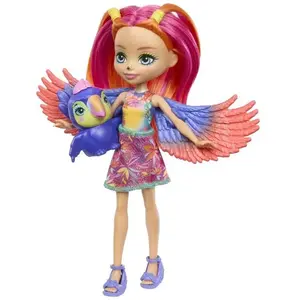 Enchantimals Sunshine Beach-Trippi Toucan et figurine-poupée HRX83 pas cher