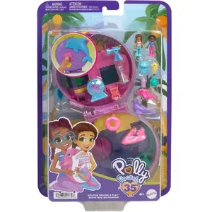 Polly Pocket-Sauvetage du dauphin-Coffret 2 mini-figurines et animaux HWN96 pas cher