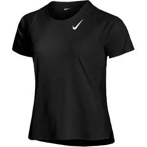 Nike Women's Short Sleeve Top W Nk Fast Df Ss Top, Black/Reflective Silv, DD5927-010, S pas cher